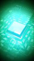 Computer Processor and Motherboard in Green Color Palette video