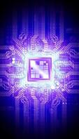 Computer Processor in Ultraviolet Color Palette - Top View video