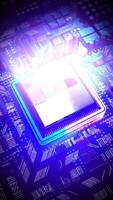 Computer Processor and Glowing Light in Ultraviolet Color Palette video