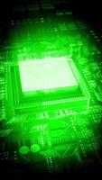 Computer Processor and Glowing Light in Green Color Palette video