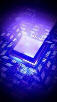 Computer Processor and Motherboard in Ultraviolet Color Palette video