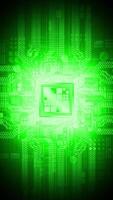 Computer Processor in Green Color Palette - Top View video