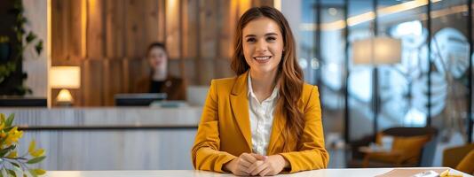 Cheerful Front Desk Associate Excels in Dynamic Work Environment photo