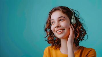 Cheerful Call Center Representative Excelling in Job Vibrant Workspace Setting photo
