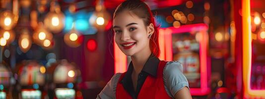 Cheerful Casino Host Excelling in Dynamic Gaming Environment photo