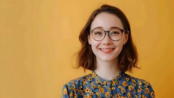 Cheerful Counselor Working Diligently on Colorful Background photo