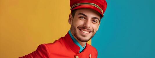 Enthusiastic Bellhops Genuine Smile Reflects Commitment to Exceptional Service photo