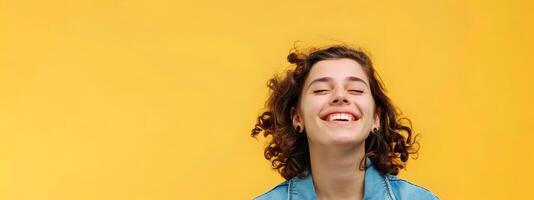 Enthusiastic Young Reservationist Working with Dedication on Color Background photo