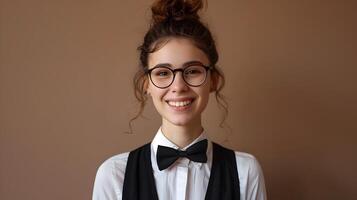 Enthusiastic Lodging Manager Excelling in Daily Tasks A Colorful Portrait of Job Satisfaction and Professional Dedication photo