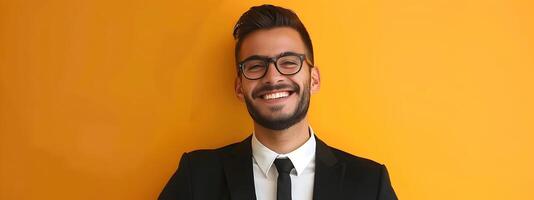 Enthusiastic Young Lodging Manager Working Efficiently at Frontdesk photo