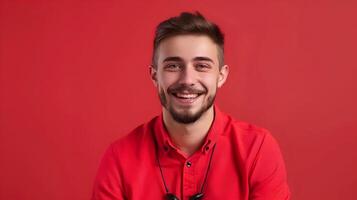 Enthusiastic Young Dispatcher Excels in Modern Transportation Communications photo