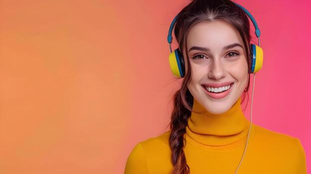 Enthusiastic Customer Service Professional Exuding Positivity and Expertise in Vibrant Work Environment photo