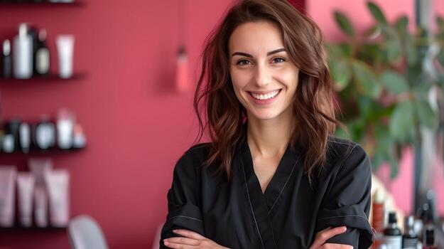 Energetic Salon Manager Excelling in Colorful Work Environment photo
