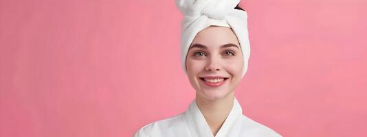 Happy Young Beautician Excelling in Colorful Salon Environment photo