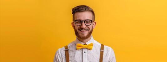 Happy Young Events Manager Excels in Colorful Office Setting photo