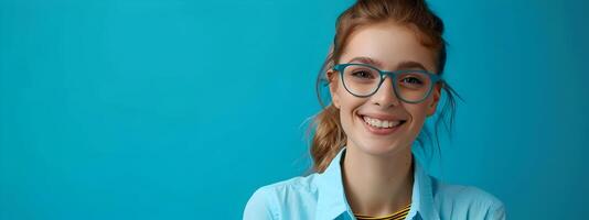 Happy Young Guidance Counselor Working at Desk with Planner and Computer on Color Background photo