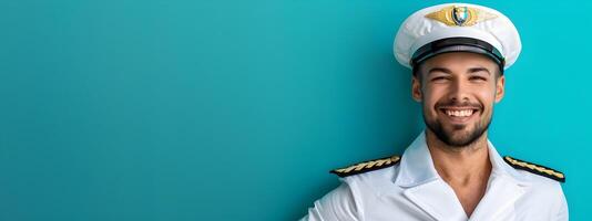 Happy Young Cruise Director Exuding Enthusiasm in Vibrant Portrait photo