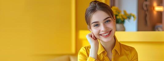 Happy Young Hotel Receptionist Excelling in Guest Services photo