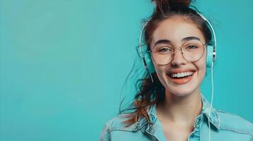 Happy Young Customer Support Representative Excels in Resolving Issues with Enthusiasm and Professionalism photo