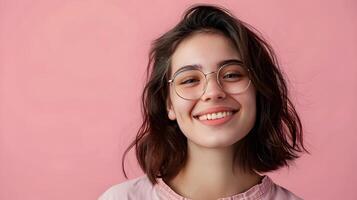 Happy Young Counselor Working on a Color Background Professional Guidance and Empowerment photo