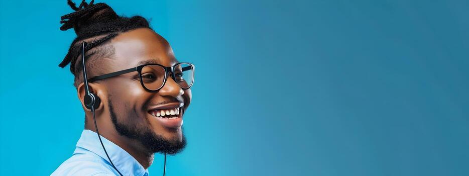 Happy Young Call Center Representative Excelling in Professional Service photo