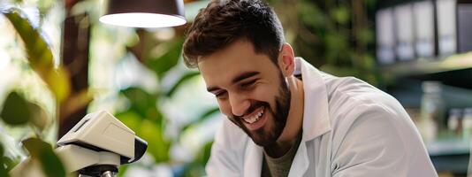 Happy Young Conservation Scientist Pursuing a Career in Nature Protection with Passion and Dedication photo
