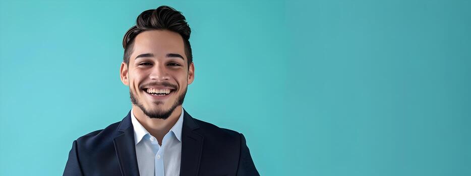 Happy Young Events Manager Thriving in Colorful Workspace photo