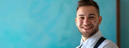 Happy Young Lodging Manager Symbol of Success and Commitment in the Hospitality Industry photo