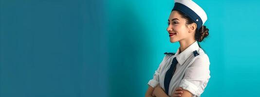 Joyful Cruise Ship Attendant Excels in Hospitality Service Exuding Professionalism and Excellence photo