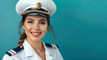 Joyful Cruise Ship Attendant in Vibrant Uniform Ensuring a Memorable Vacation Experience photo