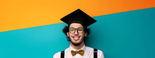 Happy Young Sociologist Excelling in Colorful Modern Office Knowledge Empowerment and Inclusion in the Workplace photo