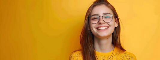 Happy Young Social Worker Demonstrating Passion and Dedication in a Vibrant Office Setting photo