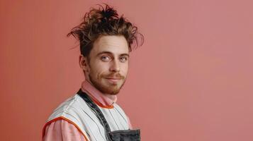 Joyful Barber Expertly Crafting a Distinct Style A Portrait of Devoted Professionalism photo
