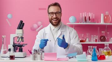 Happy Young Political Scientist Excelling in Colorful Academic Pursuits photo