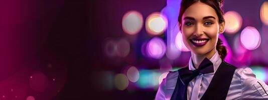 Joyful Casino Host Excelling in Job Portrait of a Hospitality Professional photo