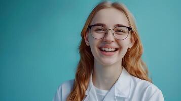 Happy Young Speech Pathologist Working Diligently on Color Background Professional Expertise and Caring Relationship photo