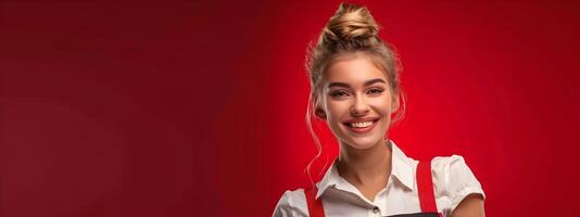 Jubilant Casino Host Embodying Guest Hospitality with Professional Expertise photo