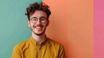 Joyful Social Worker Dedicated to Community Growth Desk Portrait photo