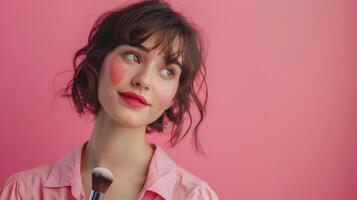 Vibrant Career of a Joyful Makeup Expertly Crafting her Canvas photo
