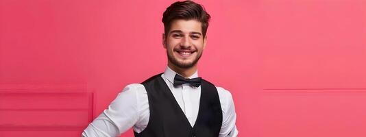 Proud Young Valets Genuine Smile Radiates Success in Upscale Hotel photo