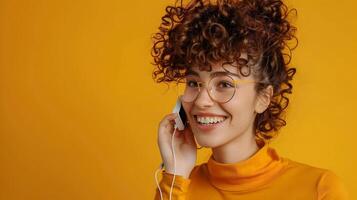 Joyful Young Telephone Operator Excelling in Modern Communication photo