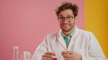 Young Chemists Joyous Vocation Depicting a Promising Science Career photo