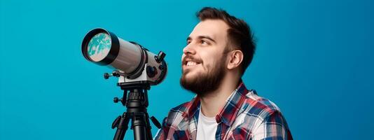 Young Astronomers Passionate Pursuit A Happy Photo Portrait of a Promising Career in Space