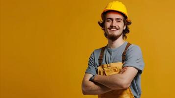 Young Director of Maintenance Exhibits Joy and Proficiency in Vibrant Work Environment photo