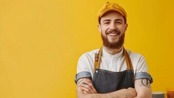 Young Porters Radiant Smile Symbolizes Job Satisfaction and the Joy of a Successful Career photo