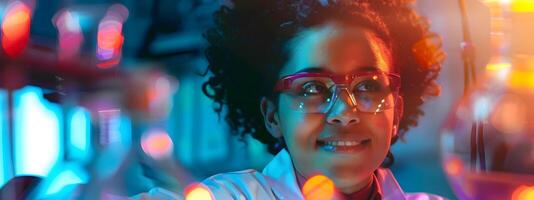 Young Atmospheric Scientists Joyful Portrait Amid Successful Research and Innovative Future photo
