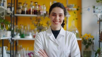 Young Atmospheric Scientists Joyous Portrait Embodying Passion and Precision in Meteorological Research photo