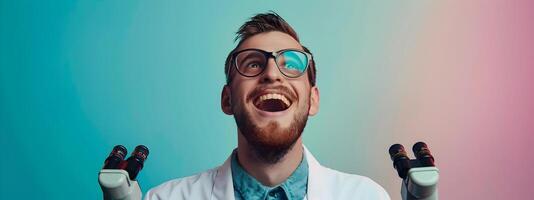 Young Biologists Joyous Career Dedication Discovering Natures Secrets Through Scientific Research photo