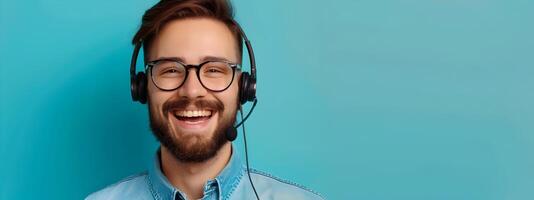 Young Telemarketers Radiant Smile Symbolizes Joy and Success in the Workplace photo