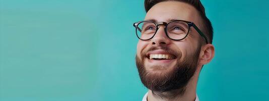 Young Mortgage Loan Processor Exuding Joy in a Colorful Office Setting photo